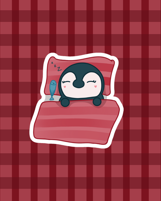 Sleepy Penguin Sticker