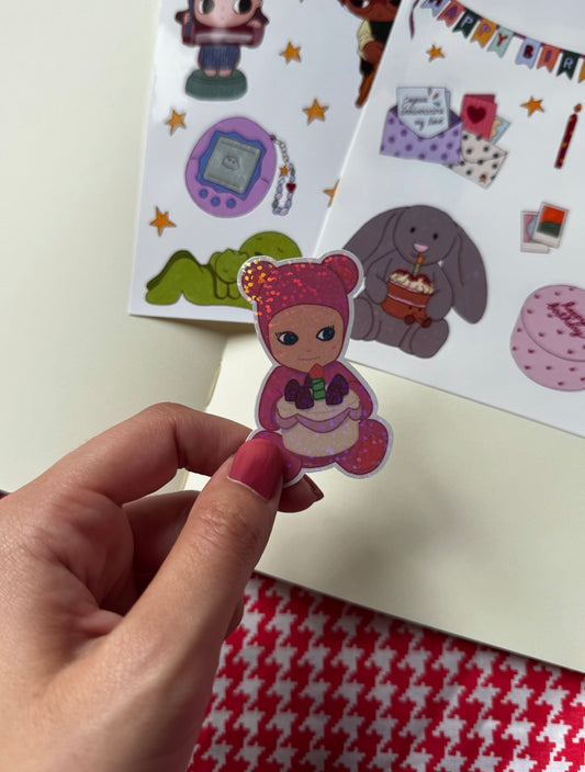 Bébé anniversaire Sticker Holographique
